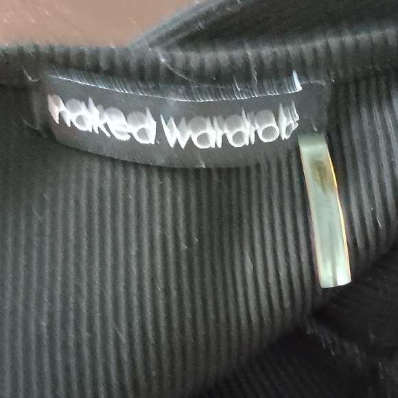 Naked Wardrobe Snatched So Good Tank Top Round Neck Tong Bodysuit Black M - Picture 10 of 12